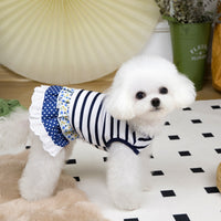 Pet Dog Summer Dress with Leash Ring for Small Dogs - Teddy, Bichon, Chihuahua
