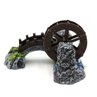 Aquarium Water Wheel Aerator Ornament with Oxygen Pump for Fish Tank Landscaping