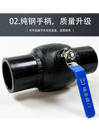 HDPE Butt Fusion Ball Valve for Water Supply Pipes, Large Flow PE63-PE125