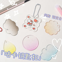 DIY Glitter Gradient Acrylic Keychain Blanks with Chain