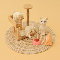 Miniature Dollhouse Cat Tree & Accessories Set for DIY Room Scenes