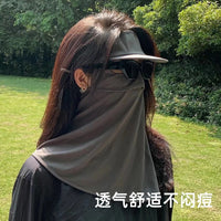 Women's UPF 50+ Full Face Sun Protection Mask with Neck Flap and Brim