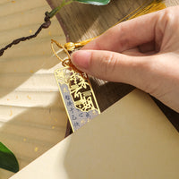 Brass Hollow Metal Bookmark with Chinese Calligraphy for Graduation Gifts and Souvenirs