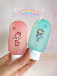 Portable Squeeze Bottle Set for Travel Toiletries - Shampoo, Lotion, Face Wash, Cosmetics