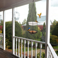 Hanging Bird Feeder for Garden and Patio, Metal Mesh Tray for Wild Birds