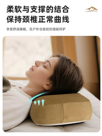 Portable Outdoor Camping Pillow with Bamboo Charcoal Core for Travel, Tent, Sleeping Bag, Office Nap, Neck Support