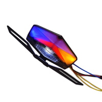 Motorcycle Universal LED Tail Light with Integrated Brake, Turn Signal, and License Plate Light with Bracket