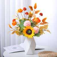Artificial Flower Arrangement with Vase for Home Decor, Dining Table, Living Room, and Office