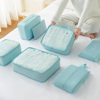 7-Piece Travel Storage Bag Set for Clothes, Shoes, and Toiletries