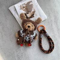 Christmas Bear Plush Keychain Pendant for Bags - Cute Stuffed Bear Doll Gift
