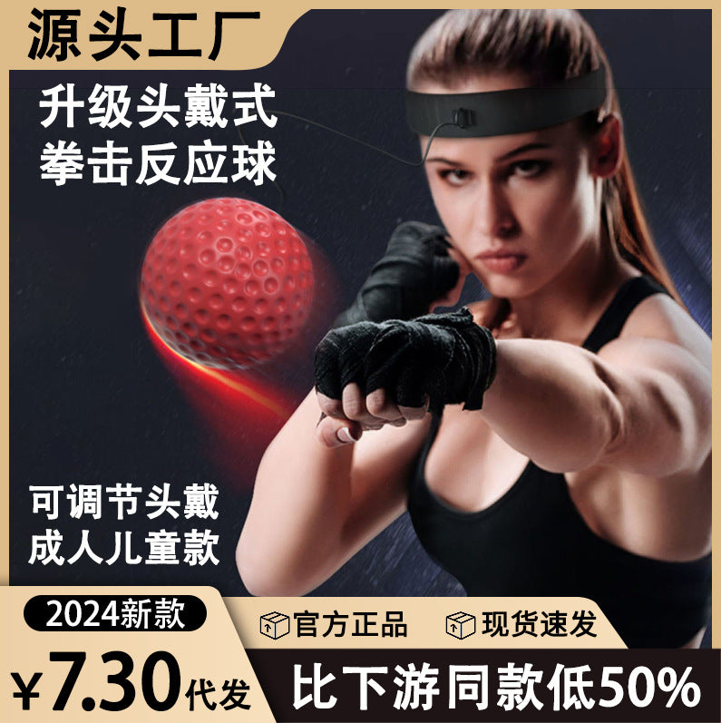 Head-Mounted Boxing Reflex Speed Ball for Training and Stress Relief