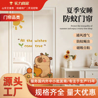 Cartoon Magnetic Screen Door for Kids' Rooms - Punch-Free Mosquito Net with Magic Tape