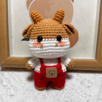 Handmade Knitted Zodiac Ox Doll Keychain Pendant