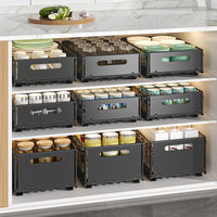 Foldable Under-Sink Kitchen Storage Rack Double-Layer Pull-Out Organizer for Spices and Seasonings