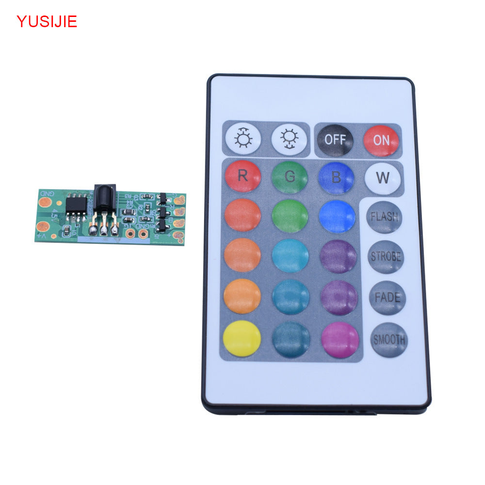 RGB LED Strip Light Controller Module with Remote, 4.5V-5V
