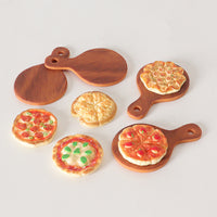 Dollhouse Miniature Pizza Model with Tray, 2-Piece Set for DIY Scene Decoration