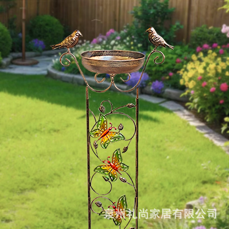 Garden Lawn Metal Bird Feeder Climbing Frame Yard Decoration Bird Bath