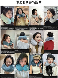 Press-Type Inflatable U-Shaped Travel Pillow for Neck Support