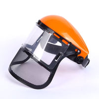 Head-Mounted Mesh Face Shield for Gardening, Logging, and Spraying