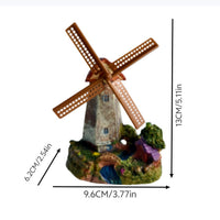 Dutch Windmill Miniature Resin Ornament European Pastoral Architectural Model Desktop Decor