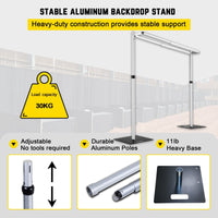 Adjustable Double Crossbar Backdrop Stand for Wedding and Event Decorations