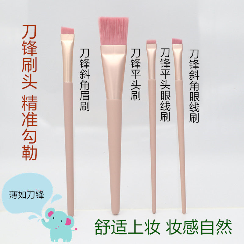 Ultra-Thin Blade Eyebrow Eyeliner Brush Set with Soft Bristles and Flat Head for Foundation and Contouring