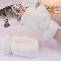 Women's Winter Half-Finger Warm Plush Gloves