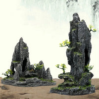Aquarium Mountain Ornament Resin Fish Tank Decoration with Hiding Cave