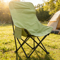 High-Back Outdoor Folding Camping Chair Portable Picnic Moon Chair Fishing Leisure Seat