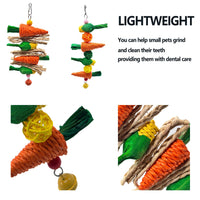 Bird Parrot Hamster Rabbit Chew Toy Molar String with Hanging Ornament
