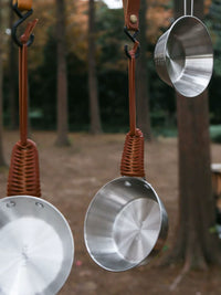 KOMMOT Portable Stainless Steel Camping Bowl Set with Anti-Scald Handle for Outdoor Picnic BBQ