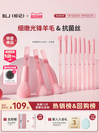 BLJ 11-12 Piece Professional Goat Hair Makeup Brush Set with Case/Holder