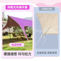 Outdoor Camping Tarp Sunshade Rainproof Quick Setup Swallowtail Tent for Picnics and Fishing