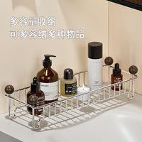 Stainless Steel Bathroom Countertop Organizer Shelf for Cosmetics and Toiletries