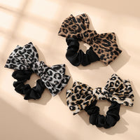 Leopard Print Bow Hair Claw Clip Handmade Fabric Hair Accessories