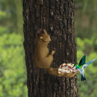 Squirrel Feeder Outdoor Garden Decoration Resin Bird Feeder