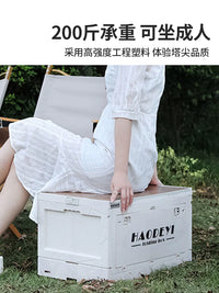Multifunctional Camping Storage Box with Foldable Table and Wheels