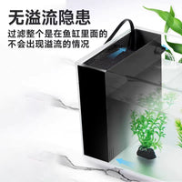 Desktop Self-Circulating Aquarium with Side Filter and Pump for Office and Home Decor