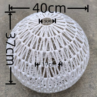 Handwoven Paper Rope and Bamboo Bohemian Lampshade for Living Room and Bedroom