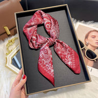 70cm French Elegant Paisley Print Square Scarf for Women, Headscarf and Neckerchief