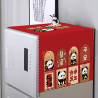 Nordic Style Printed Refrigerator Top Cover Cloth Dust-proof Microwave Oven Cover Towel Universal for Double and Single Door Fridges