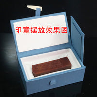 Vintage Gray Bone Buckle Brocade Jewelry Box for Stamps, Gifts, and Porcelain