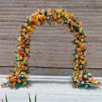 Wedding Arch Backdrop Stand Metal Double Pole Curved Floral Decor Frame for Ceremony Event