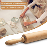 Wooden Clay Rolling Pin for Pottery and Sculpture, 360° Rotating Clay Shaping Tool