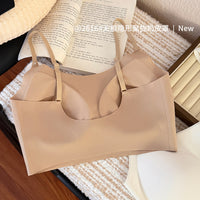 Seamless Jelly Strip Bralette for Small Busts, Gathered Support, Comfortable Sports Bra Vest