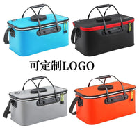 Foldable EVA Fishing Bucket Live Fish Container Multi-purpose Fishing Box with Shoulder Strap and Handle