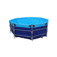 Portable Round Folding Fish Pond with Support Frame for Outdoor Aquaculture