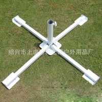 Heavy-Duty Cross Base for Outdoor Patio Umbrella, Metal Stand for Sunshade and Beach Umbrella