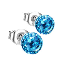 Unisex Colorful Crystal Earth Ball Stud Earrings