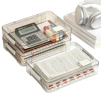 Acrylic Document Storage Box for Household Certificates and Files, Stackable Dustproof Organizer